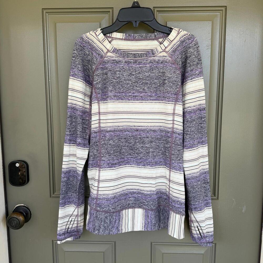 Lululemon Race Your Pace Long‎ Sleeve - Osaka Stripe Black Grape 6